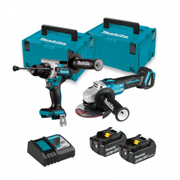 PACK MAKITA Combo de Herramientas DGA504Z + DHP486Z + BL1850B x 2  5.0Ah - Imagen 1
