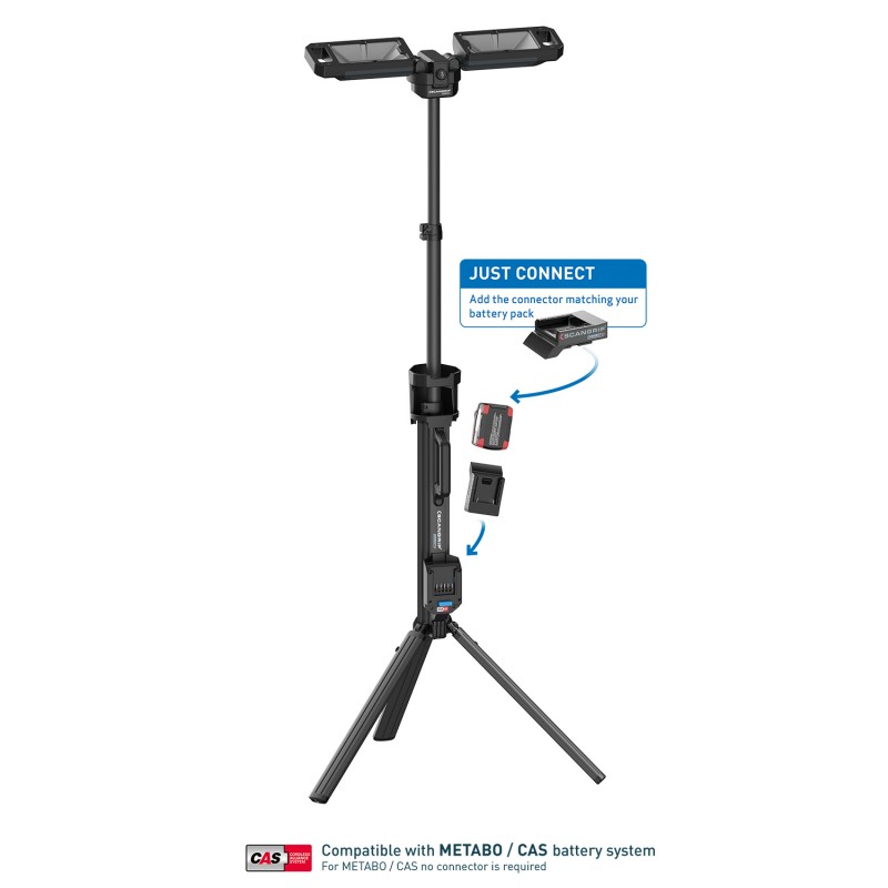 Foco doble Tower Connect con trípode 2500 - 5000 Lm | Scangrip - Imagen 2