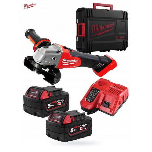 Amoladora Angular MILWAUKEE FUEL M18 FSAG125x-502x + Baterías, Cargador y Caja - Imagen 1