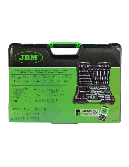 Maletín de Herramientas JBM de 216 Piezas con Vasos Hexagonales Cincado - Imagen 5