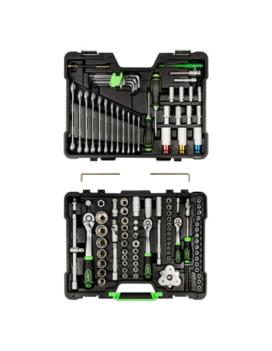 Maletín de Herramientas JBM de 132 Piezas con Vasos Hexagonales Cincado - Imagen 3