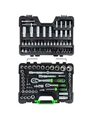 Maletín de Herramientas JBM de 113 Piezas con Vasos Hexagonales Cincado - Imagen 3
