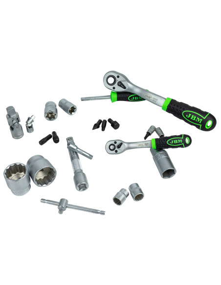 Maletín de Herramientas JBM de 113 Piezas con Vasos Hexagonales Cincado - Imagen 6