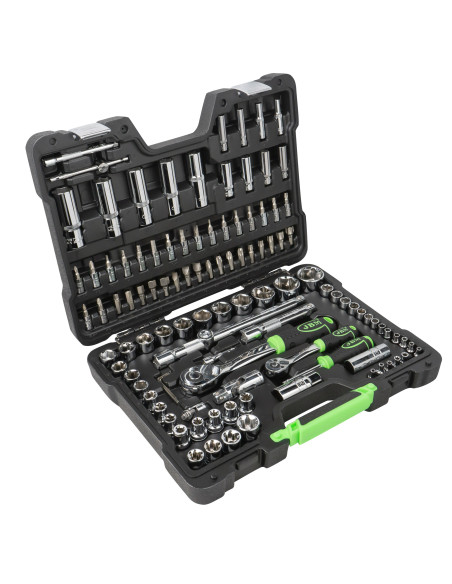 Maletín de Herramientas JBM de 108 Piezas con Vasos Hexagonales Cromado - Imagen 1