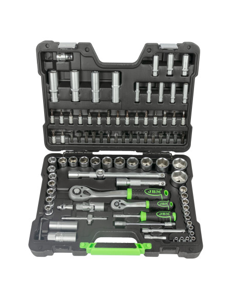 Maletín de Herramientas JBM de 94 Piezas con Vasos Hexagonales Cincado - Imagen 1
