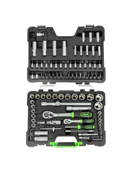 Maletín de Herramientas JBM de 94 Piezas con Vasos Hexagonales Cincado - Imagen 3