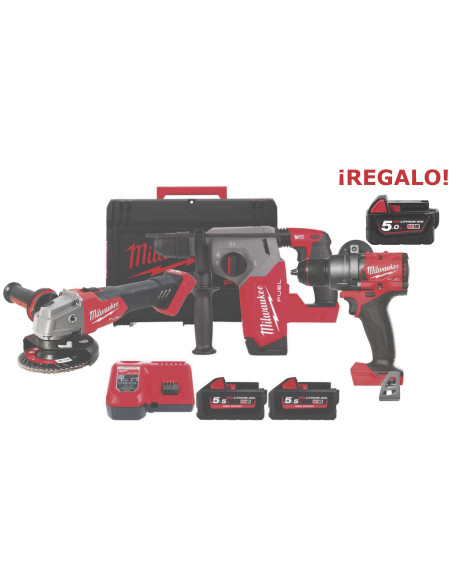 Kit Herramientas Milwaukee M18 FHX-552X + FSAG-125-X-0X + FPD3-0X - Imagen 1
