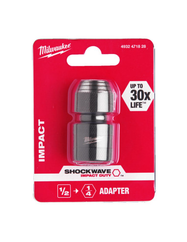 Adaptador Milwaukee 1/2" Cuad. - 1/4" Hex. Para Puntas - Imagen 2