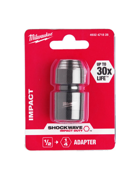 Adaptador Milwaukee 1/2" Cuad. - 1/4" Hex. Para Puntas - Imagen 2
