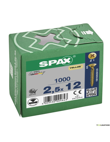 Tornillo Tirafondo Spax CP Bicromatado Cabeza PZD en Cajas - Imagen 2