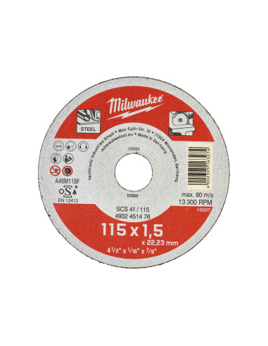 Discos Contractor Milwaukee 115 mm (Cajas de 25) - Imagen 1