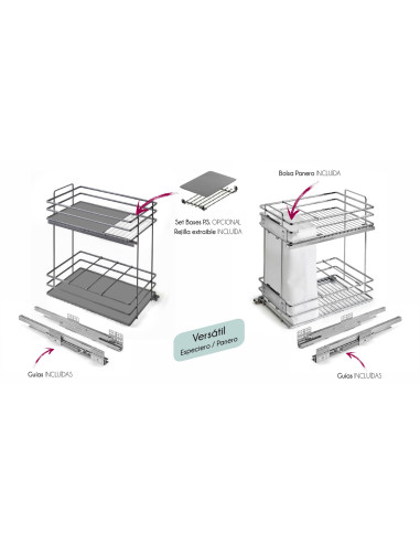 Botellero para Módulo Altura 700 mm Color Grafito Plastimodul Alambre - Imagen 1