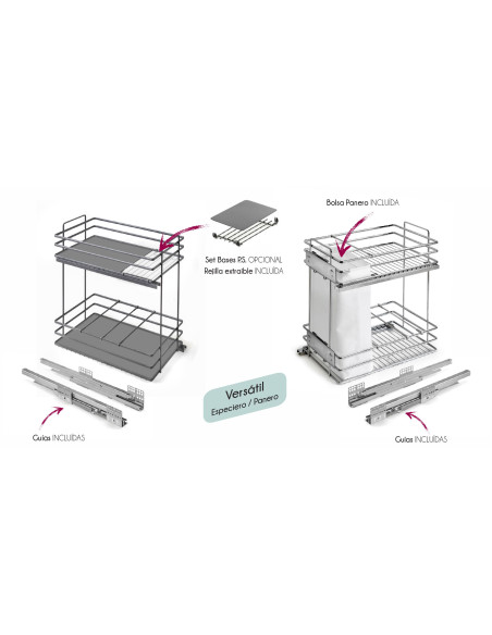 Botellero para Módulo Altura 700 mm Color Grafito Plastimodul Alambre - Imagen 1