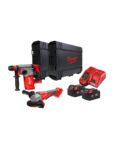 Kit Milwaukee Martillo M18 BLHX + Amoladora M18 BLSAG125XPD - Imagen 1