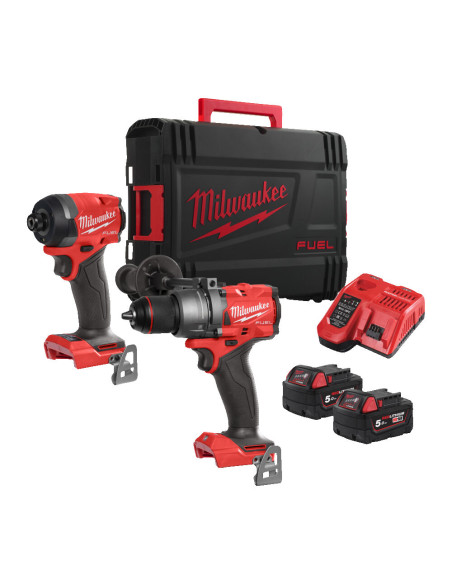 Powerpack Milwaukee M18 FPP2A3-502X Taladro Percutor M18 FPD3 + Atornillador de Impacto M18 FID - Imagen 1