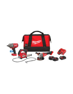 Imagen 1 - Powerpack Milwaukee M18 FPP3AK-523B Llave de Impacto M18 ONEFHIWF34 + Amoladora M18 FSAG125X + Engrasadora M18 GG Powerpack Milwaukee M18 FPP3AK-523B Llave de Impacto M18 ONEFHIWF34 + Amoladora M18 FSAG125X + Engrasadora M18 GG - Imagen 1
