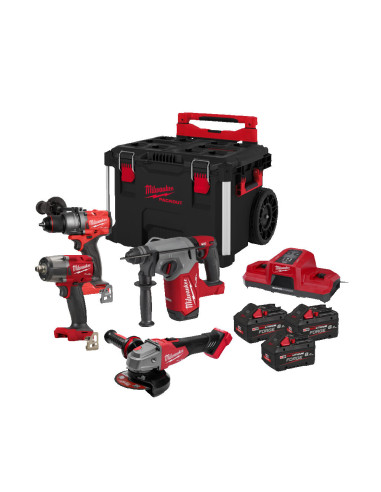 Imagen 1 - Powerpack Milwaukee M18 FPP4HF-803P Taladro M18 FPD3 +Llave de Impacto FMTIW2F12 + Amoladora M18 FSAG125XB + Martillo M18 FH Powerpack Milwaukee M18 FPP4HF-803P Taladro M18 FPD3 +Llave de Impacto FMTIW2F12 + Amoladora M18 FSAG125XB + Martillo M18 FH - Imagen 1
