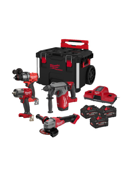 Imagen 1 - Powerpack Milwaukee M18 FPP4HF-803P Taladro M18 FPD3 +Llave de Impacto FMTIW2F12 + Amoladora M18 FSAG125XB + Martillo M18 FH Powerpack Milwaukee M18 FPP4HF-803P Taladro M18 FPD3 +Llave de Impacto FMTIW2F12 + Amoladora M18 FSAG125XB + Martillo M18 FH - Imagen 1