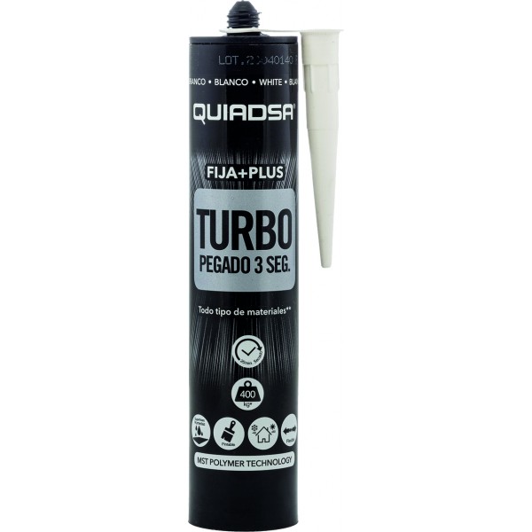 Adhesivo de Polímero FIJA+PLUS Quiadsa 290 ml Blanco CAJA 12 UNIDADES - Imagen 1